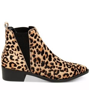Steve Madden Jerry Pointed Calf Hair Leopard Animal Boot Bootie 9.5 EUC